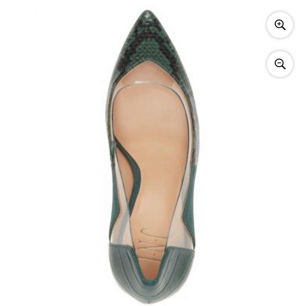 Inc Green Snake Print Translucent Panels Pumps Sh… - image 2